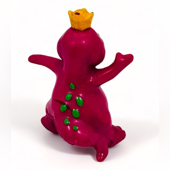 Barney The Purple Dinosaur PVC Figure W/Crown 1993 Vintage Lyons Group 2.5" - Picture 3 of 7